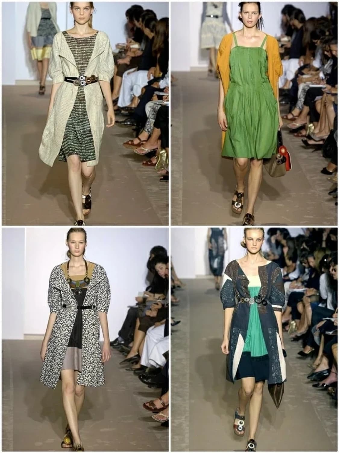 명품 MARNI 마르니 쇼라인 오픈카라 하이웨이스트 벨티드 원피스형 코트 상품이미지10