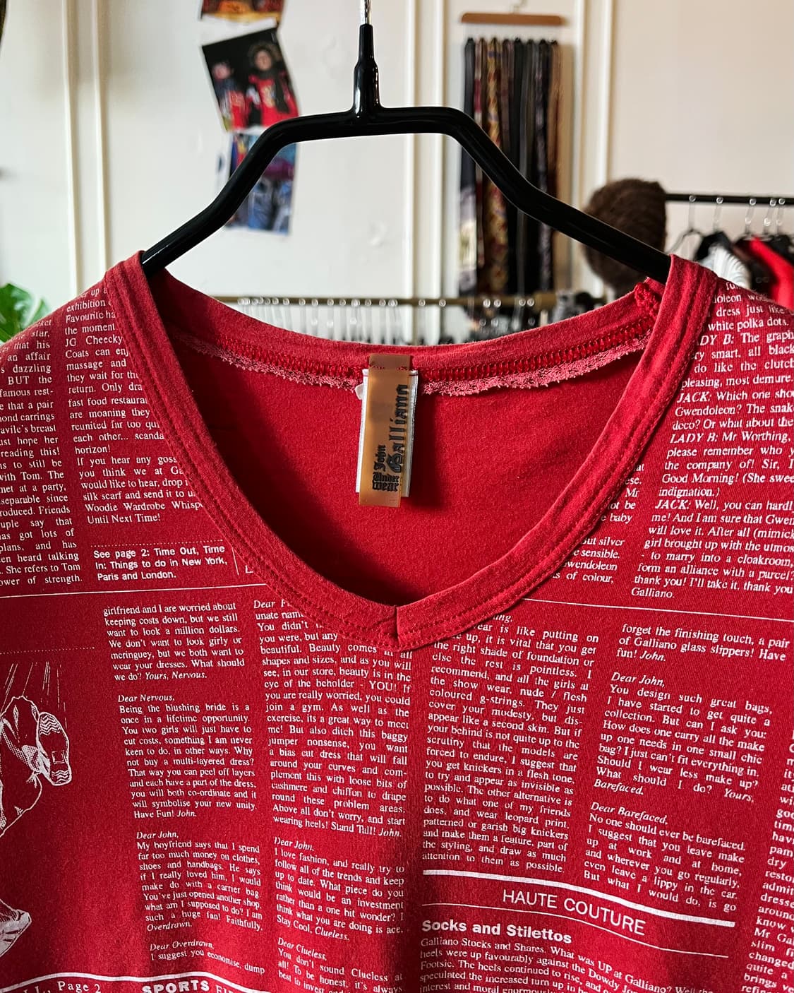 00s John Galliano Newspaper Pattern T 상품이미지4