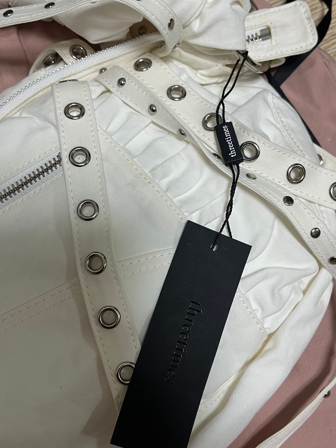 [유일매물] 쓰리타임즈 테이프 백 화이트 새상품 상품이미지4