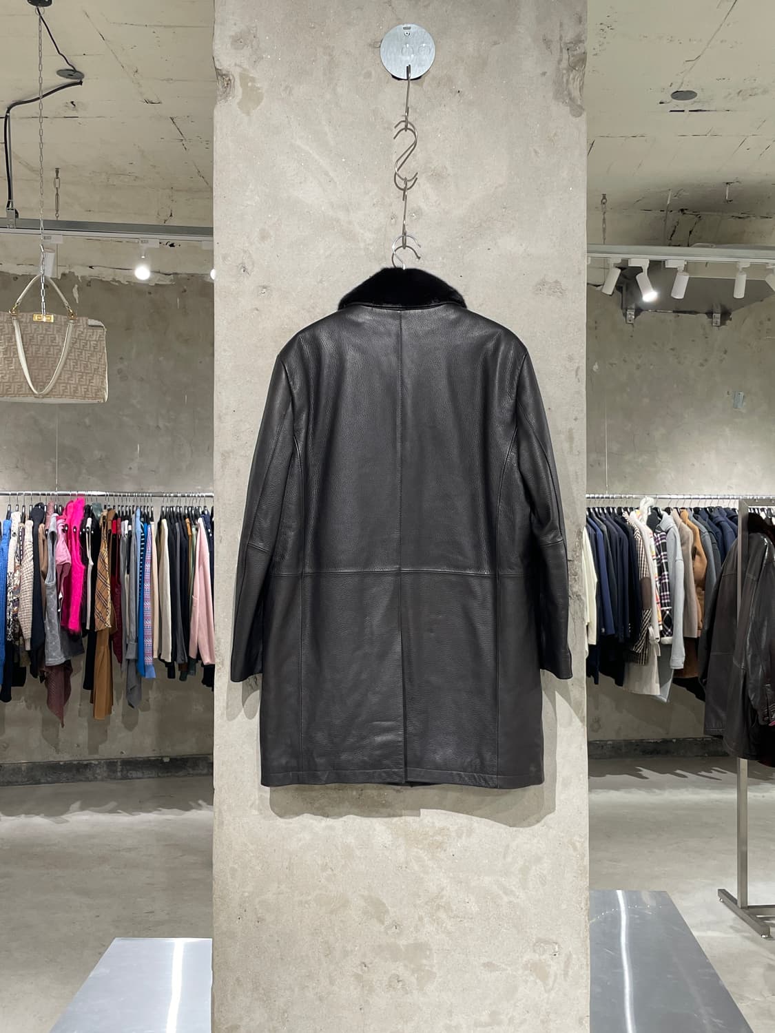 지방시 다크 브라운 밍크 라이너 쉽 레더 코트 상품이미지6