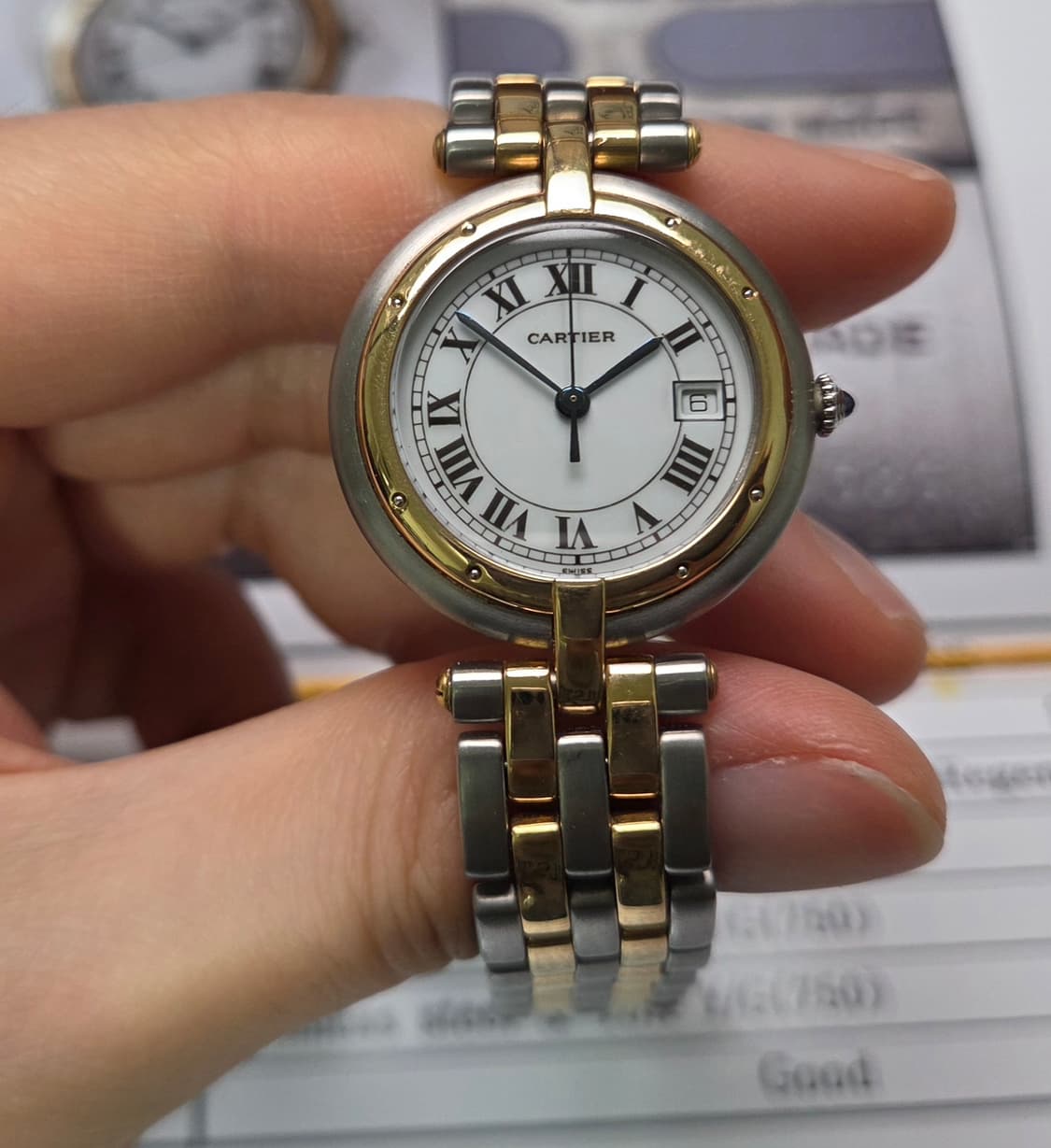 까르띠에 팬더 방돔 18K콤비 2줄버전 블루핸즈 LM 남성용 (감정서 포 상품이미지2
