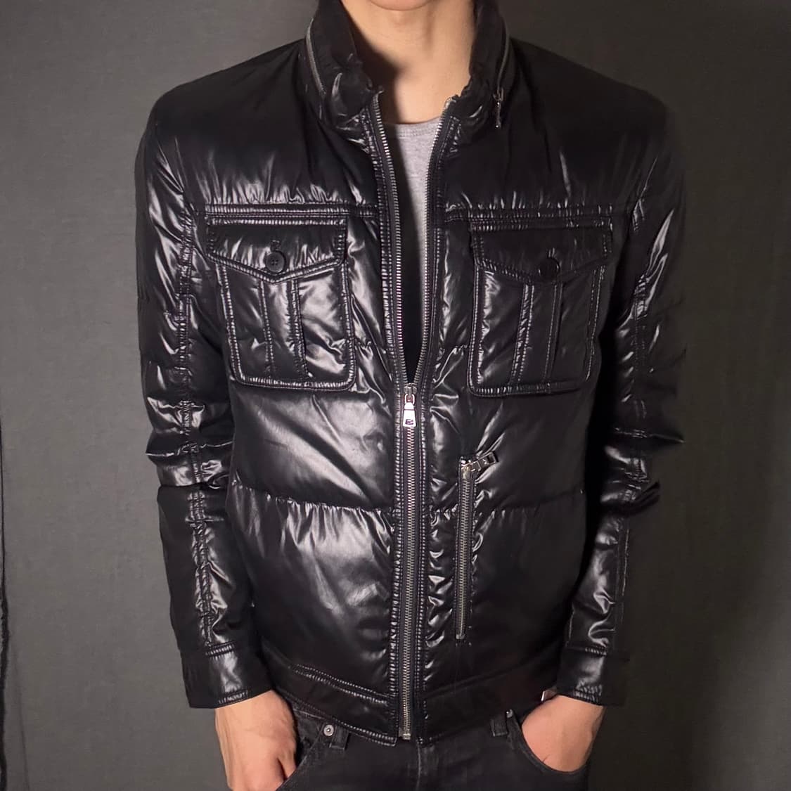 y2k 유광 패딩 자켓 상품이미지2