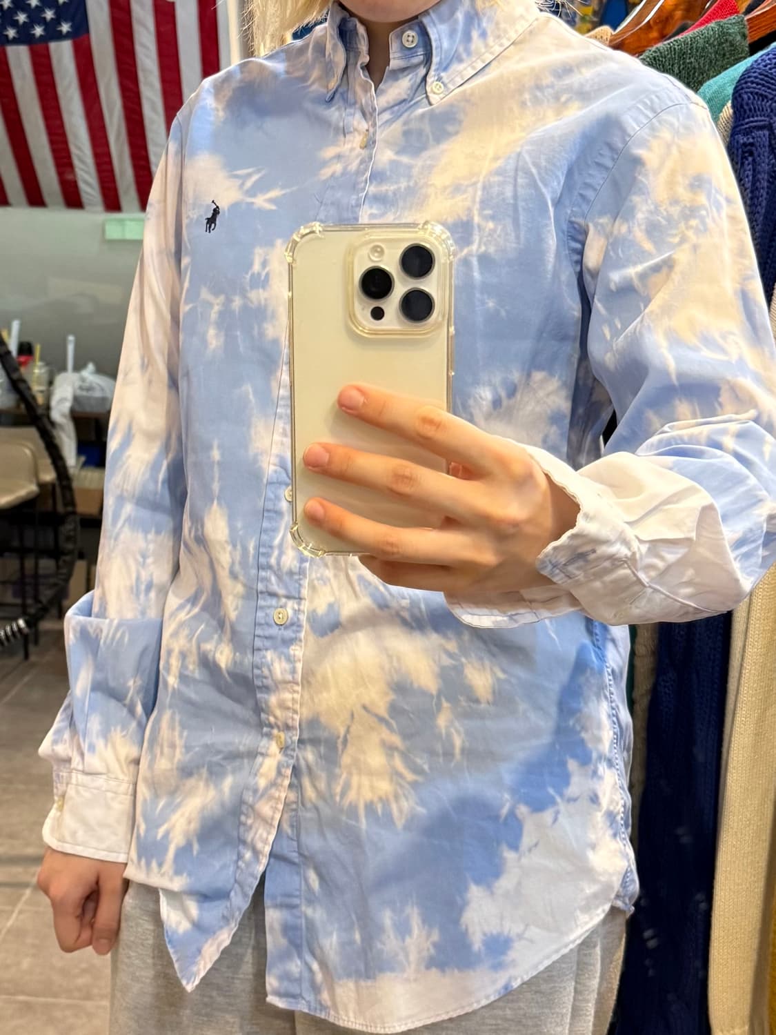 [No.9]폴로 패턴 화이트 셔츠 상품이미지3