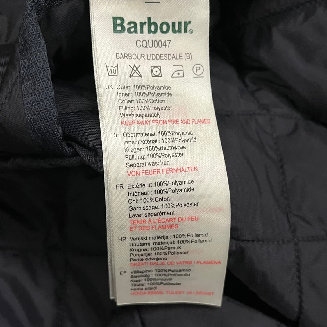 [정품/2XL] 바버 퀼팅 자켓 네이비 b12 상품이미지6
