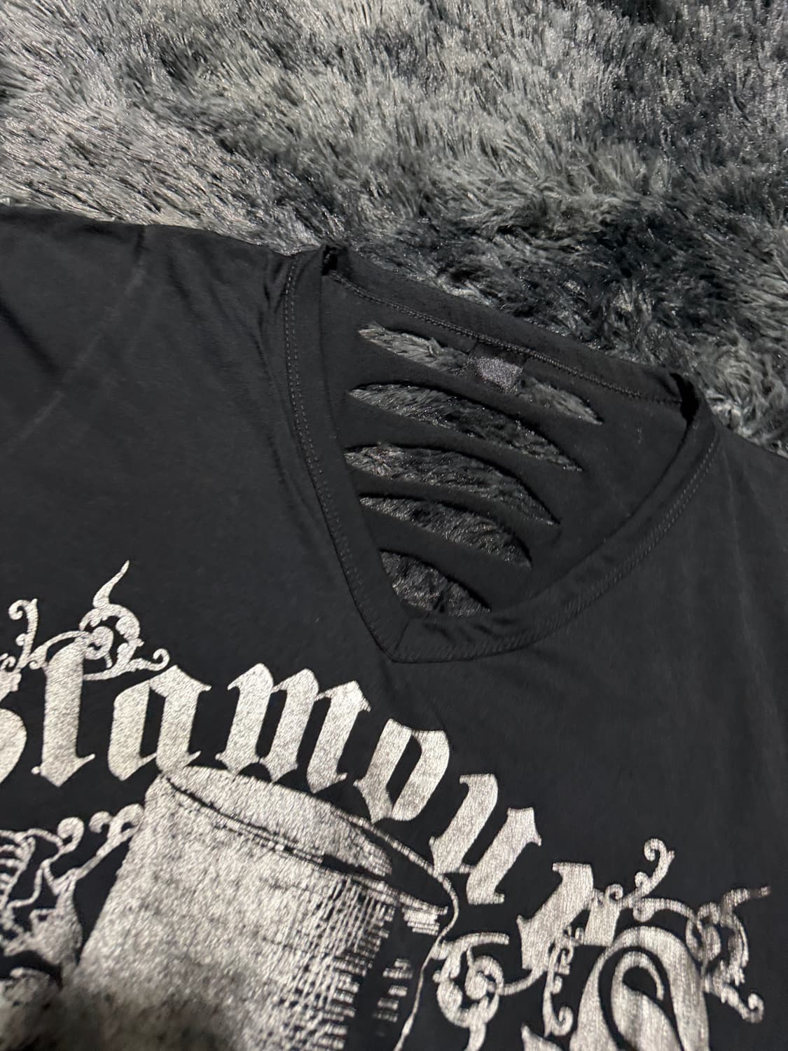 등판 절개 실버레터링 y2k 반팔 상품이미지2