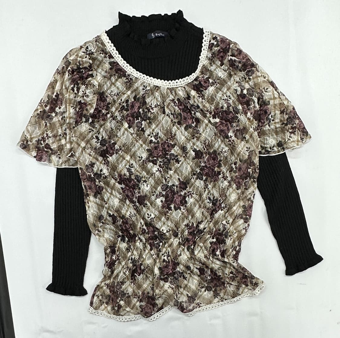 ♠️쇼콜라의 마계룩 코디세트♣️ 갸루 블랙 에스닉 프릴 캉캉 미니스커트 상품이미지3