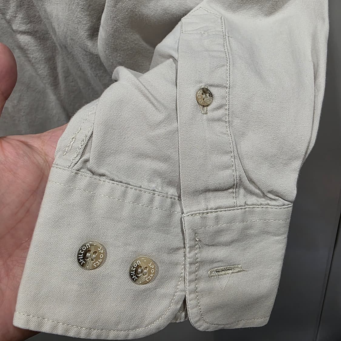 실턴(SHILTON) 배색 빈티지 코튼 셔츠 상품이미지5