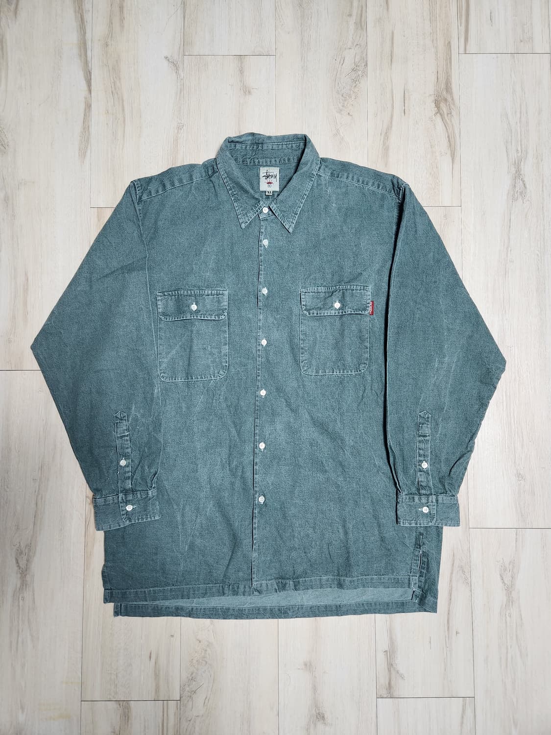 90s Stussy 크라운택 셔츠 XL 상품이미지1