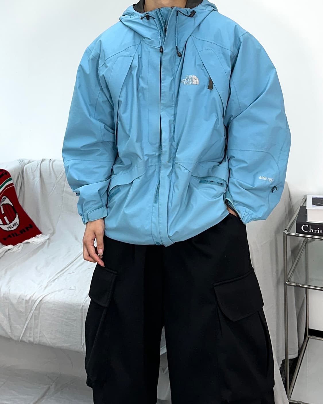 노스페이스 라이트 블루 후드 자켓 M 상품이미지2