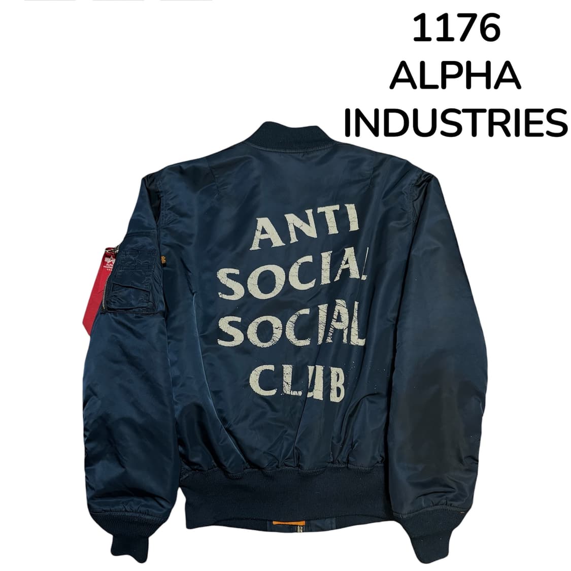 알파인더스트리 안티소셜클럽 콜라보 마원 항공 잠바 ma-1 M 상품이미지4
