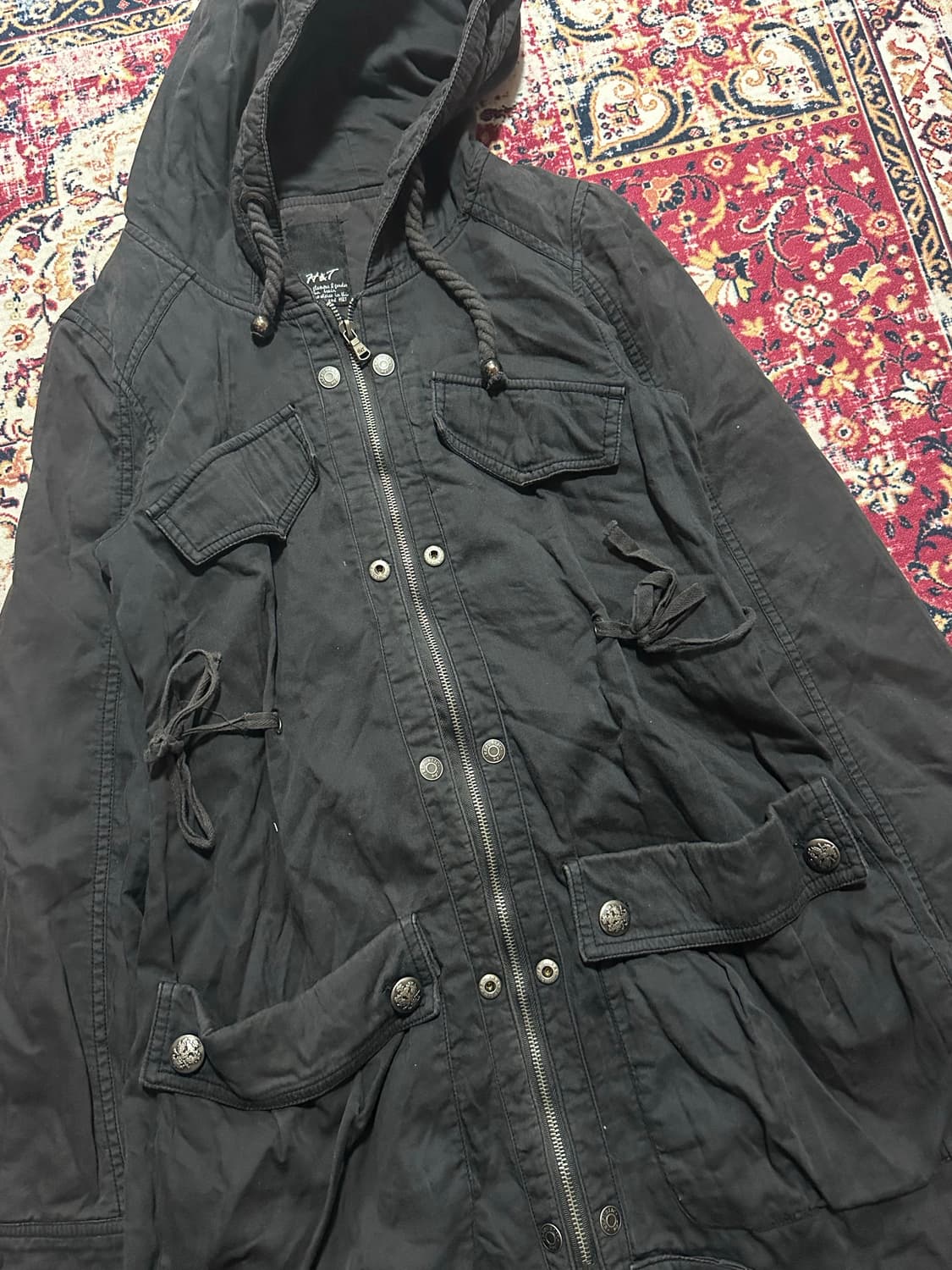 h&t 블랙 스트랩 야상 상품이미지2