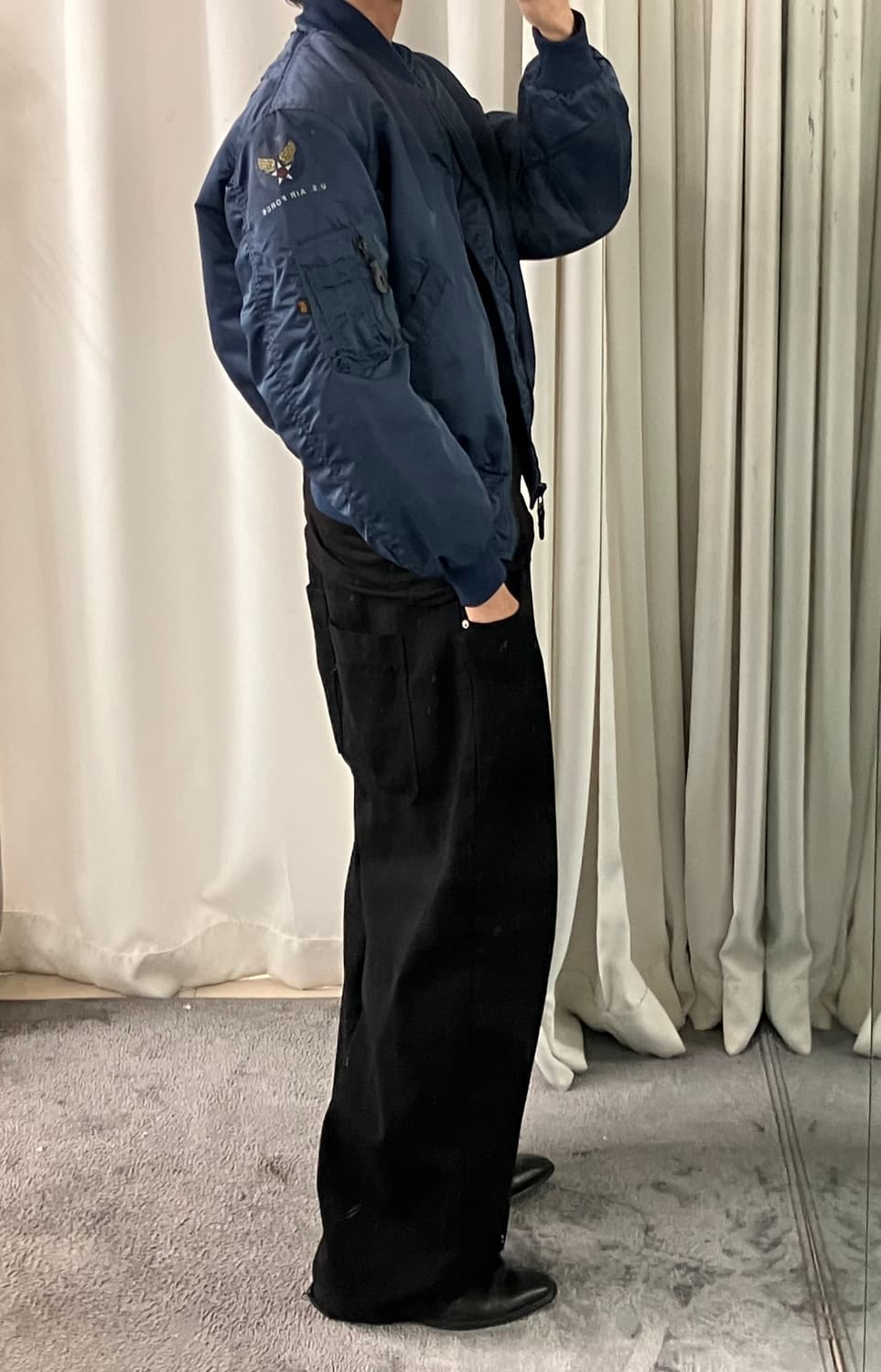 알파인더스트리 네이비 ma-1 L 상품이미지7