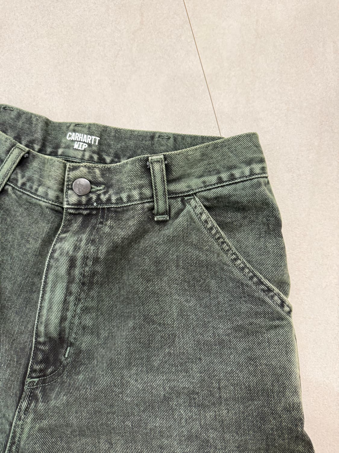 칼하트 싱글니 다크 그린 워싱 팬츠 상품이미지4