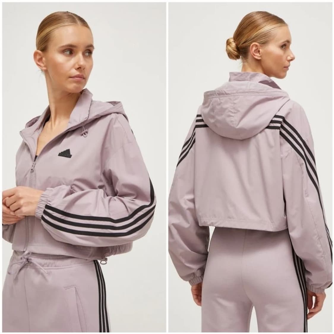 아디다스 여성 크롭 바람막이 라벤더 상품이미지7