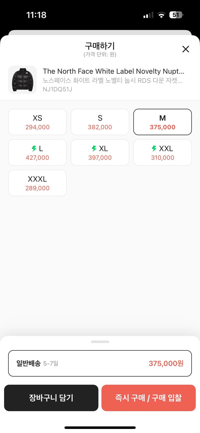노스페이스 화이트라벨 노벨티 눕시 패딩 M 상품이미지4