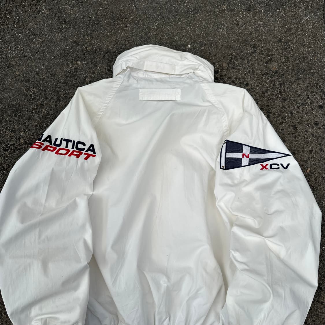 90s 노티카 화이트 올드스쿨 자수 레이싱 자켓 바람막이 트랙자켓 L 상품이미지6