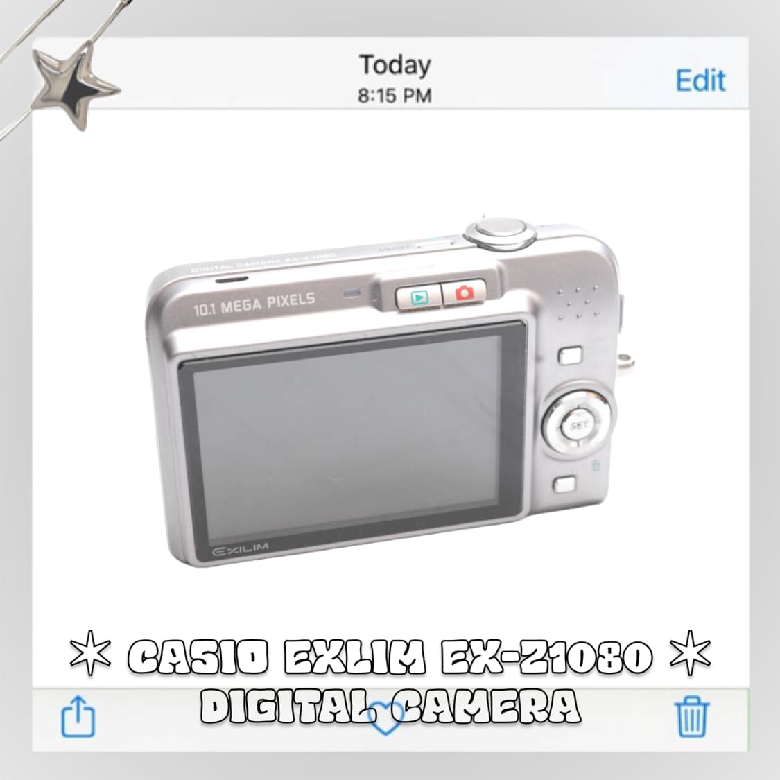 카시오 엑슬림 EX-Z1080 빈티지 디카 실버 상품이미지3