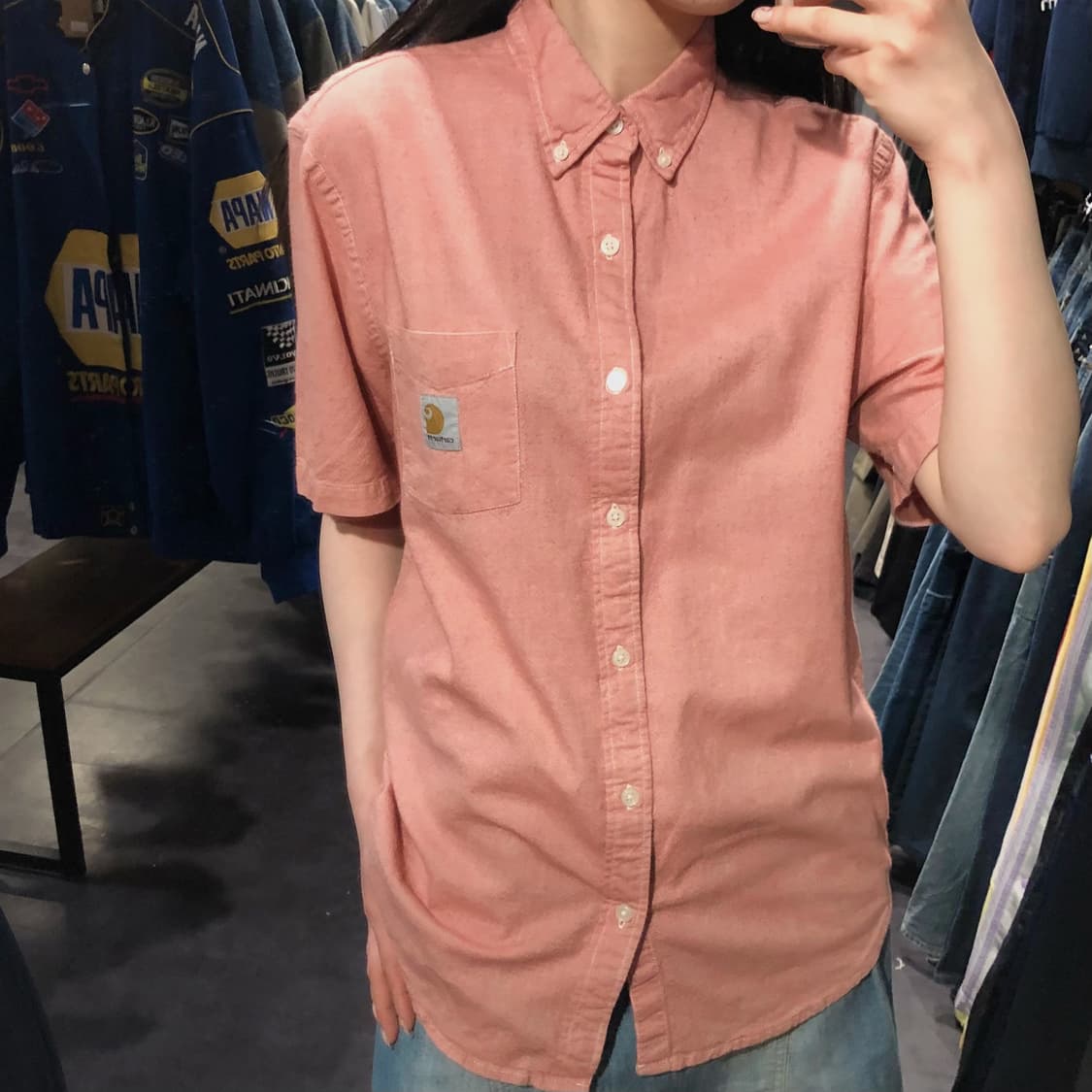 [IM] Carhartt 칼하트 반팔 셔츠 핑크 상품이미지3