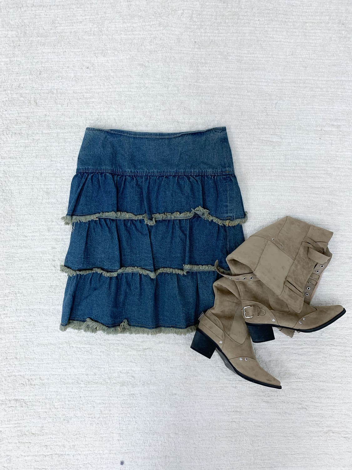 Denim Three-Tiered Skirt 상품이미지1