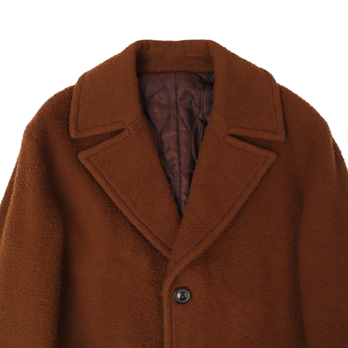 우영미 브라운 울 라펠 카라 싱글 코트 상품이미지2