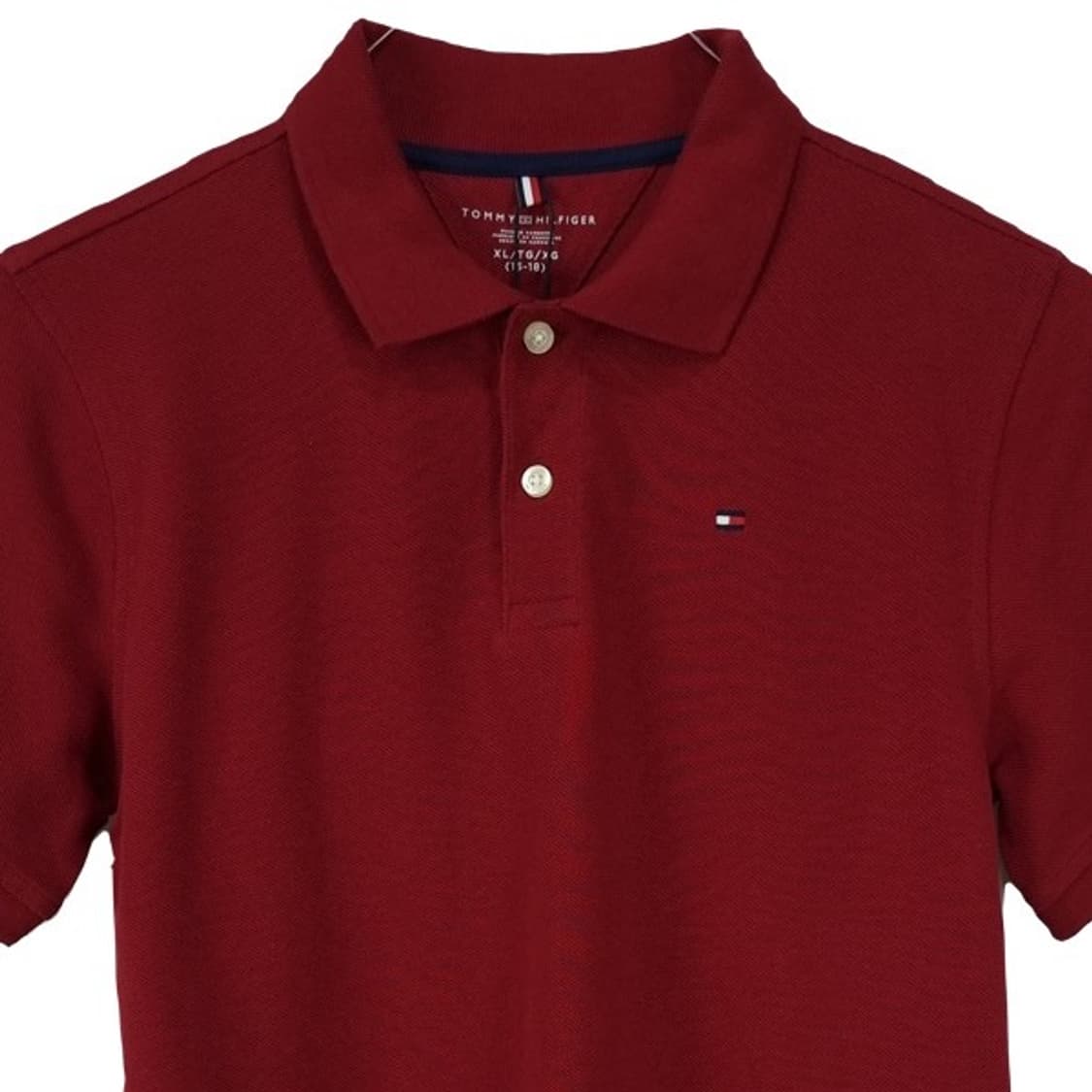 [타미힐피거] (새상품) 로고 자수 카라티 버건디 M20182 상품이미지4