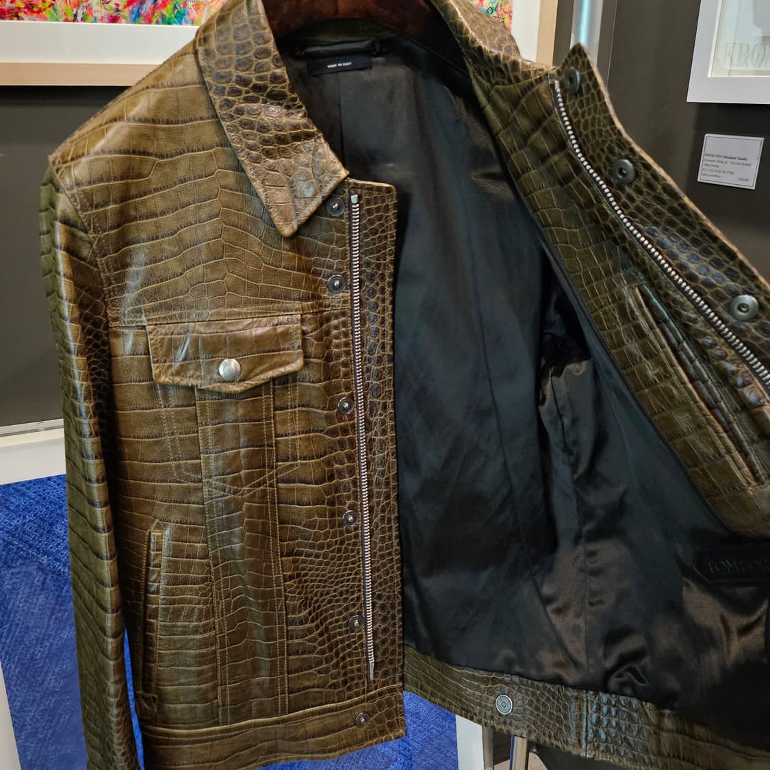 톰포드 무광크록이펙트 엠버서더 트러커 가죽자켓 상품이미지5