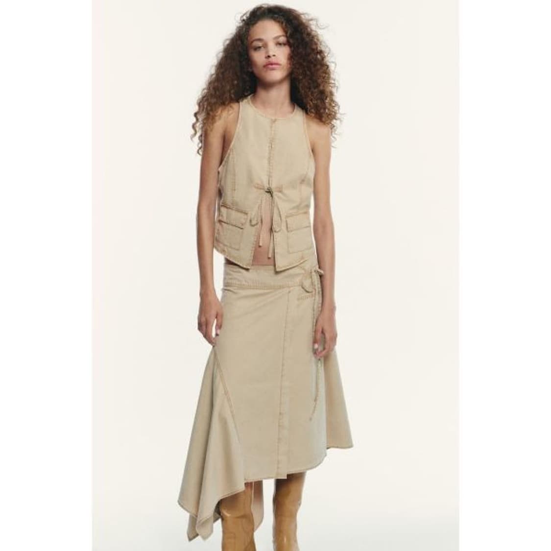 (M) 자라 언발란스 랩 스커트 상품이미지2