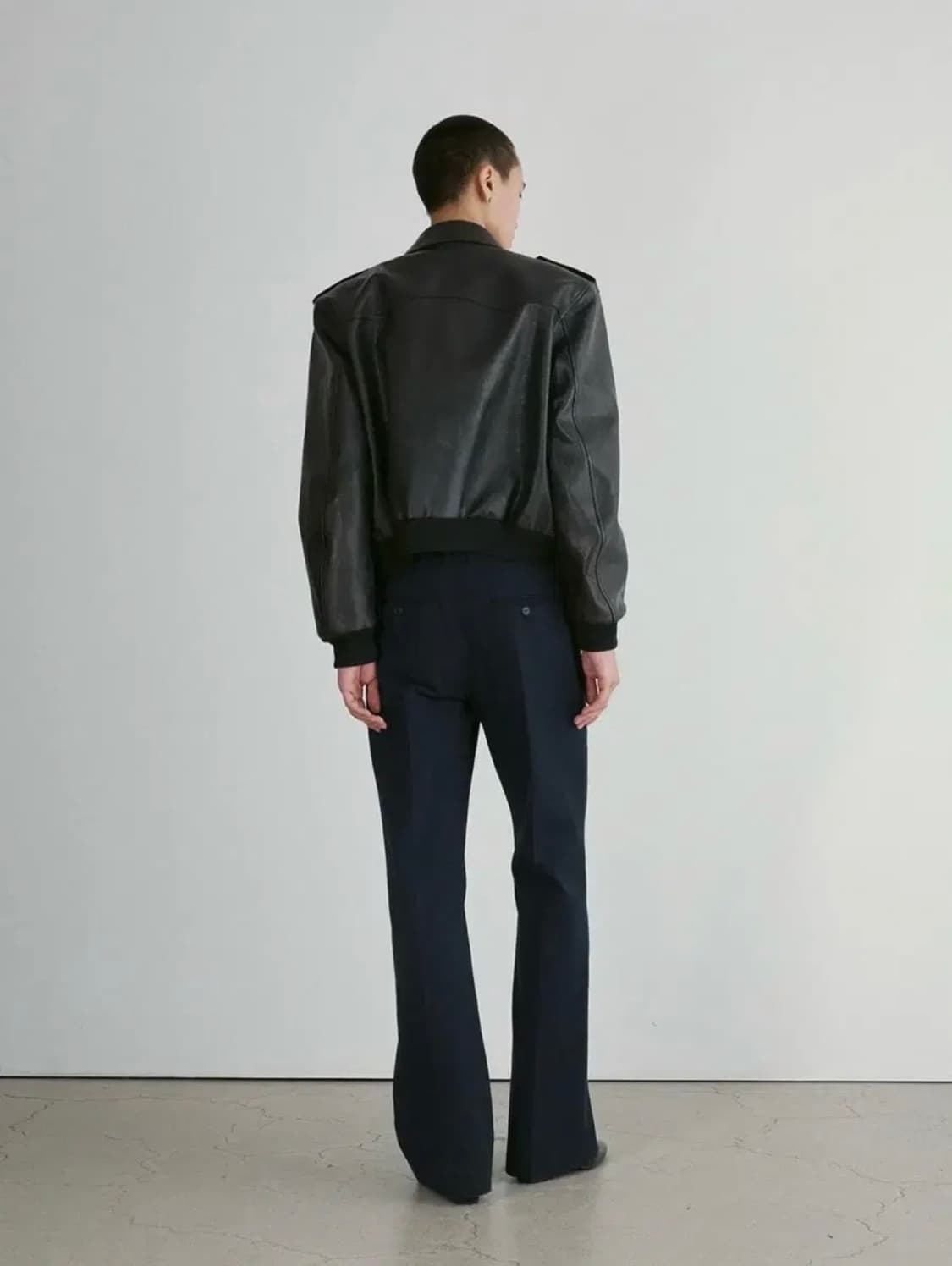 [M] 렉토 벤 에폴렛 고트 레더 가죽 점퍼 자켓 상품이미지4