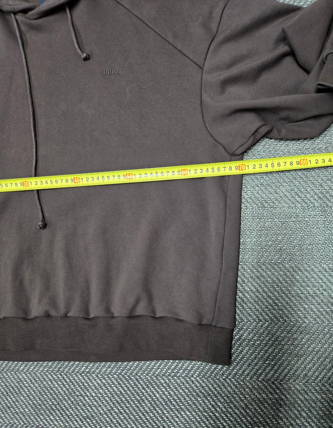 준지 22ss JUUNJ 브라운 가먼트 다이 후드티 상품이미지7