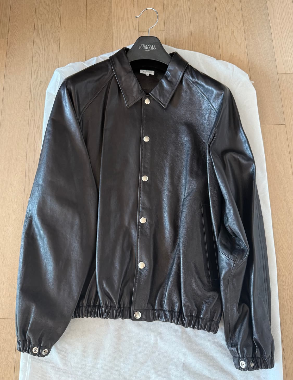 우드비 Wouldbe Lamb Leather Coach Jacket 상품이미지4
