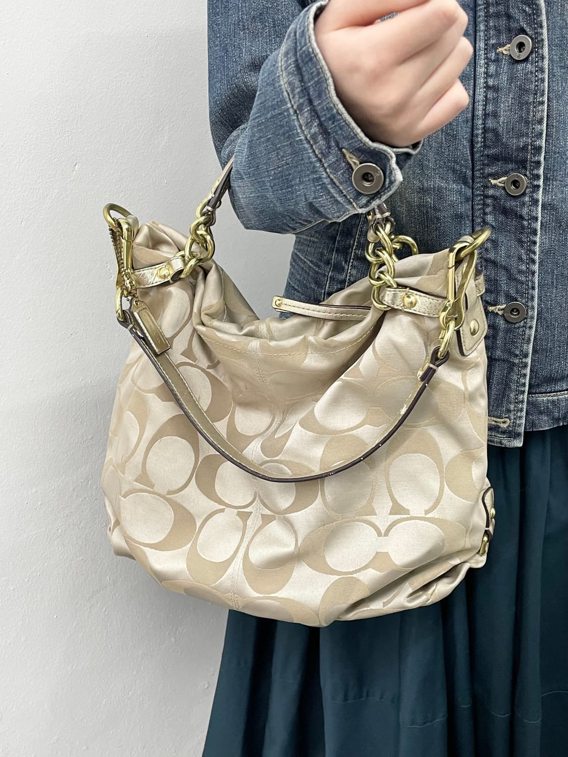 코치 자카드 2way 체인 호보백 상품이미지5