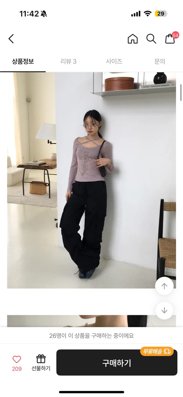 원더원더 십자가 긴팔 티셔츠 상품이미지2