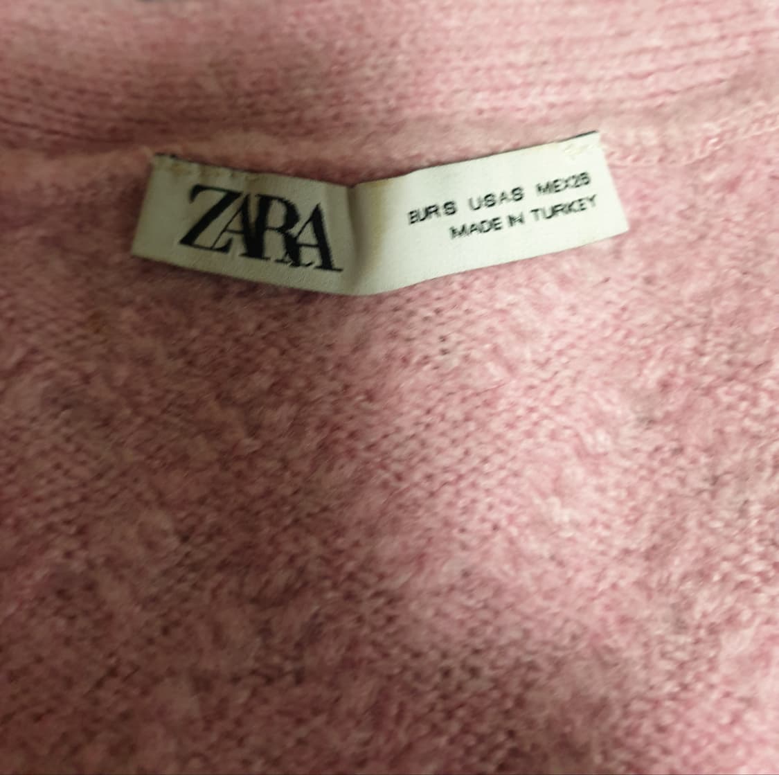 자라 크롭 니트 가디건 핑크 (S) 상품이미지2