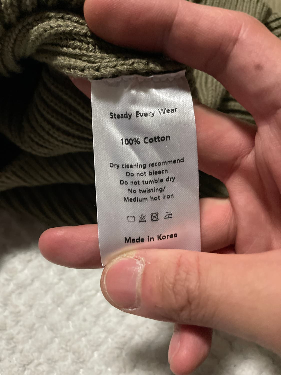 SEW 스테디 에브리웨어 코튼 크루넥 립 니트 올리브 상품이미지6