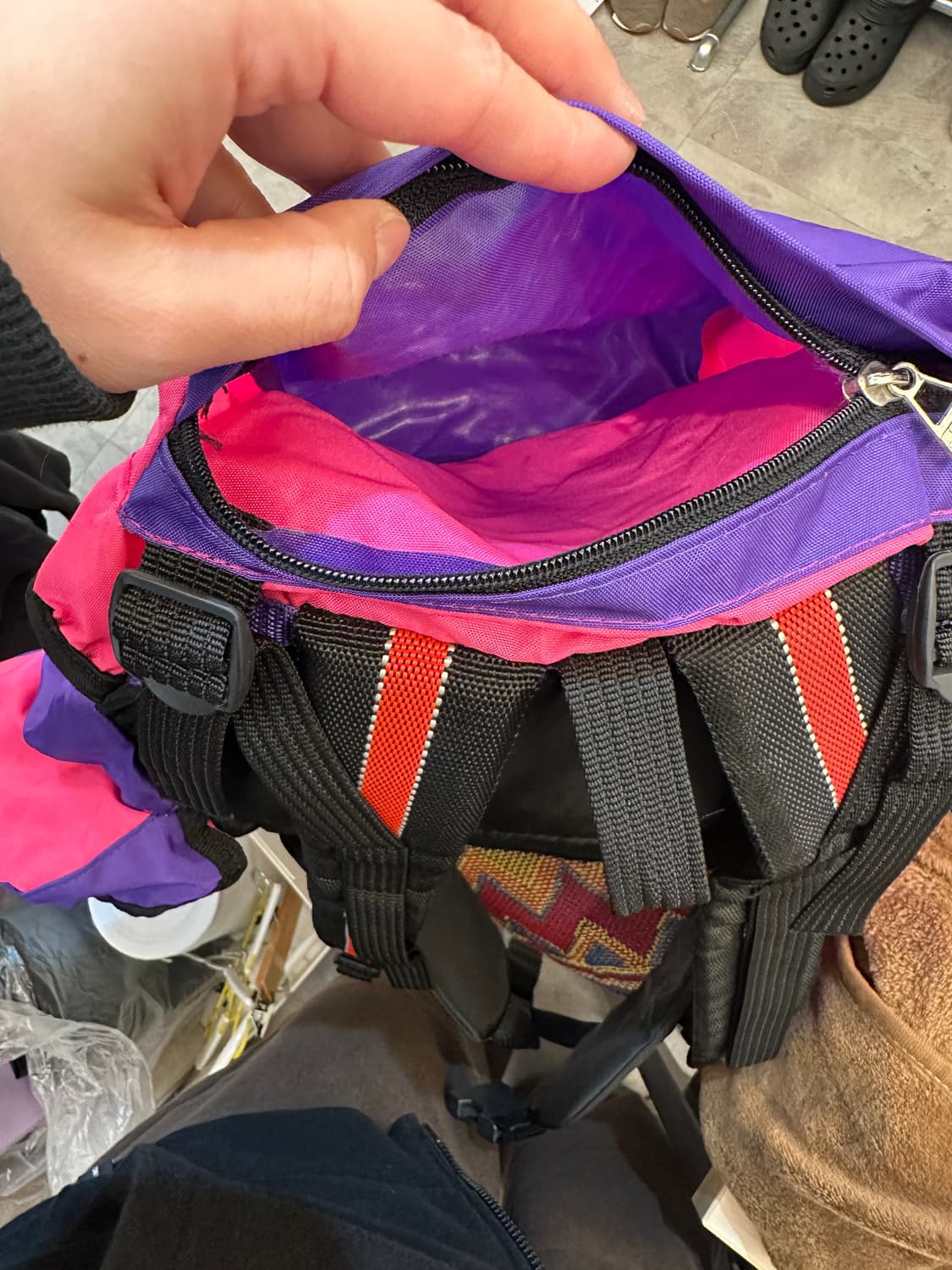 제노바 올드스쿨 캠핑 백팩 형광 핑크 상품이미지8