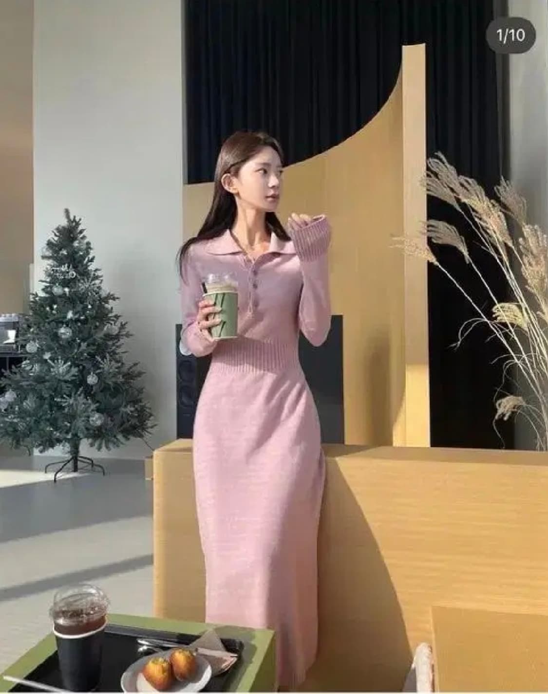 (택포) 미미워 카라 니트원피스 상품이미지1