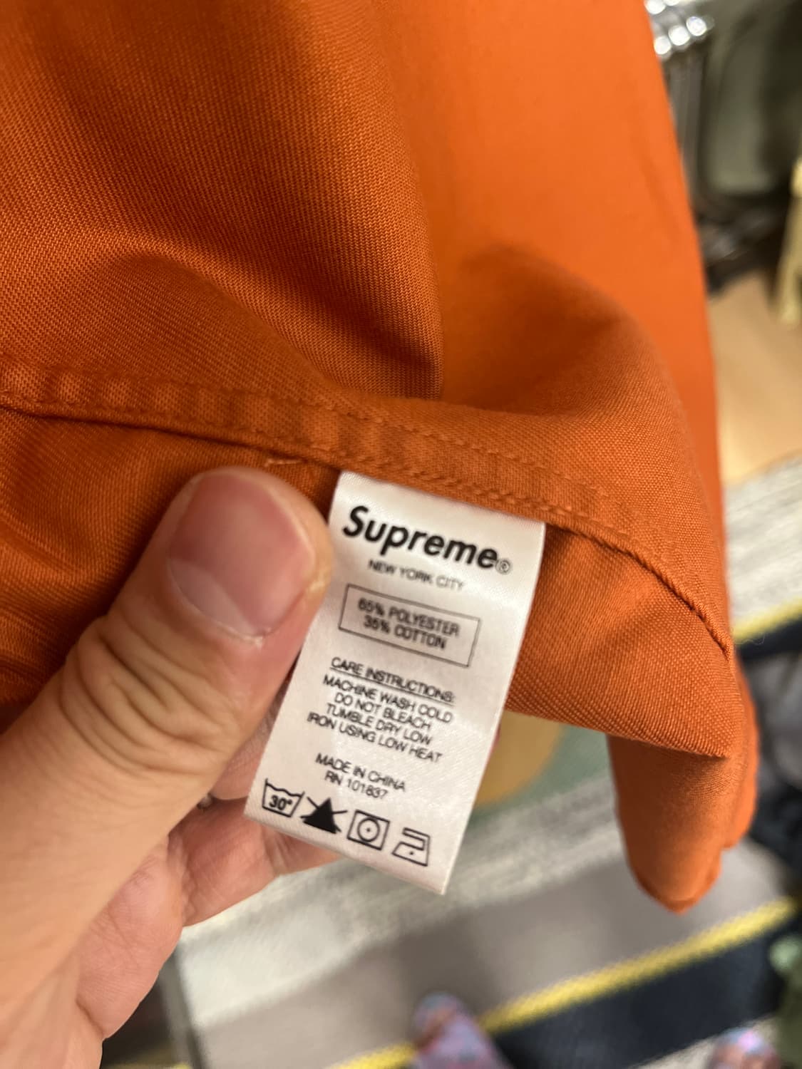 슈프림 SUPREME 오렌지 WASTE 자수 워크셔츠 L 상품이미지8