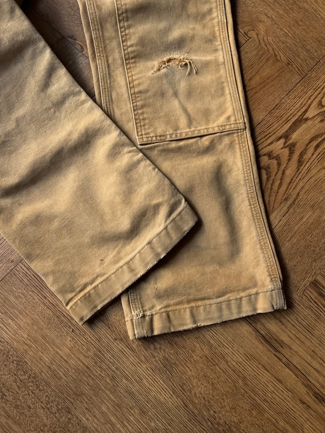 [30]칼하트 USA 더티워싱 브라운 더블니 워크 팬츠 상품이미지6