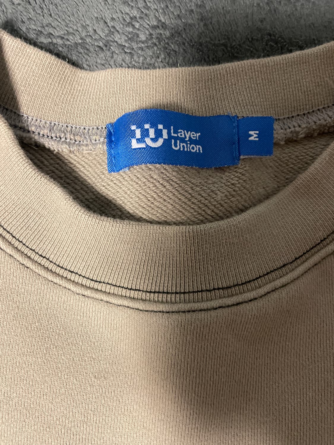 레이어 유니온 오버사이즈 맨투맨 베이지 상품이미지5