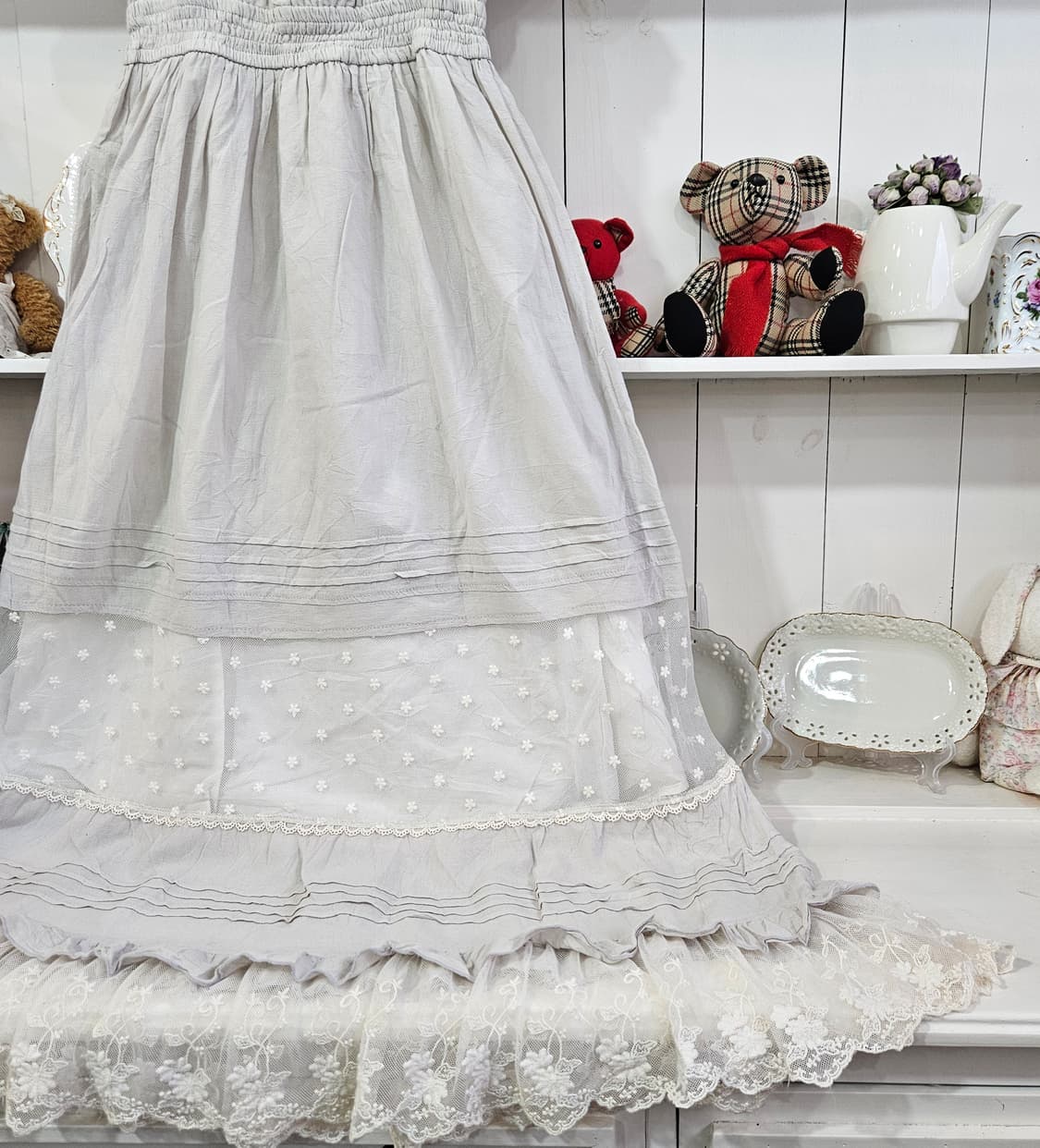 리즈리사(LIZ LISA) 밀크그레이 레이스 롱 원피스 상품이미지4