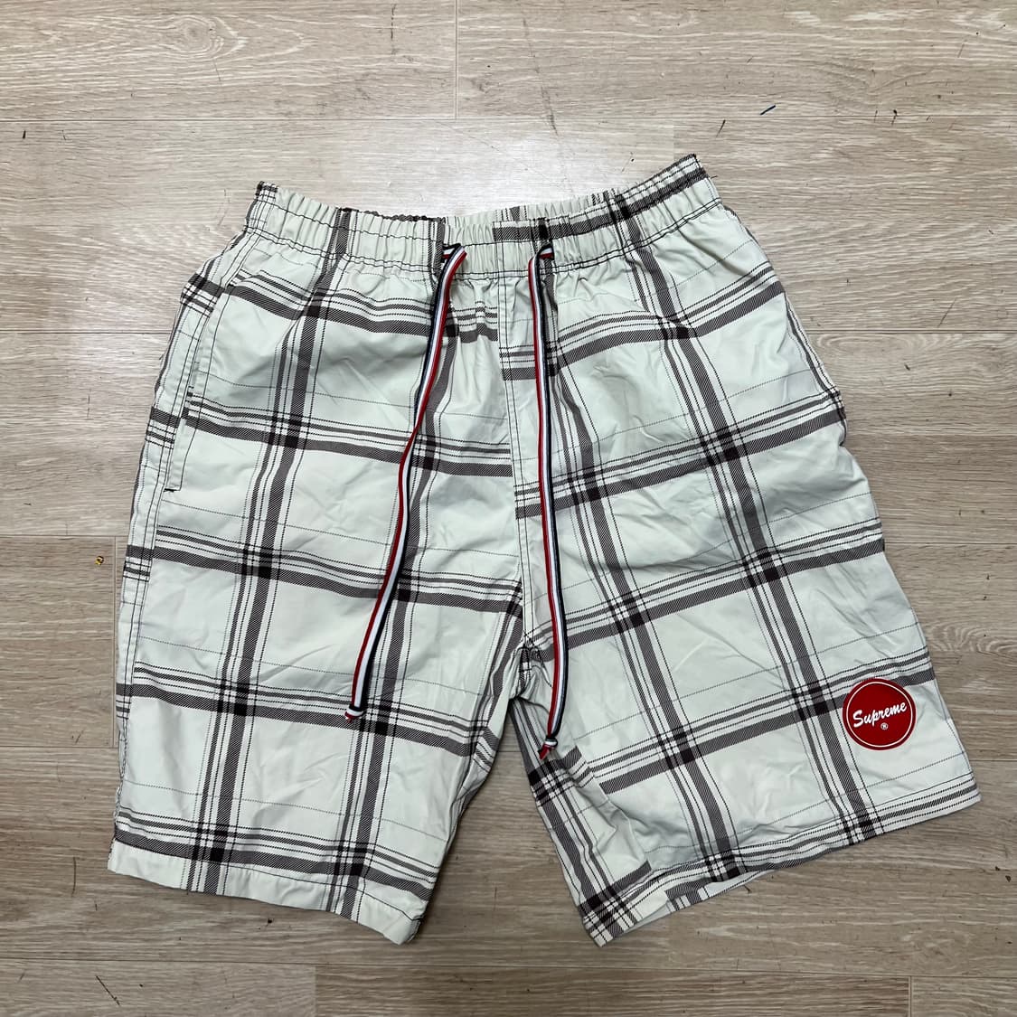 슈프림 1994 플래드 이지 체크 보드 쇼츠 반바지 [아이보리] M 상품이미지1