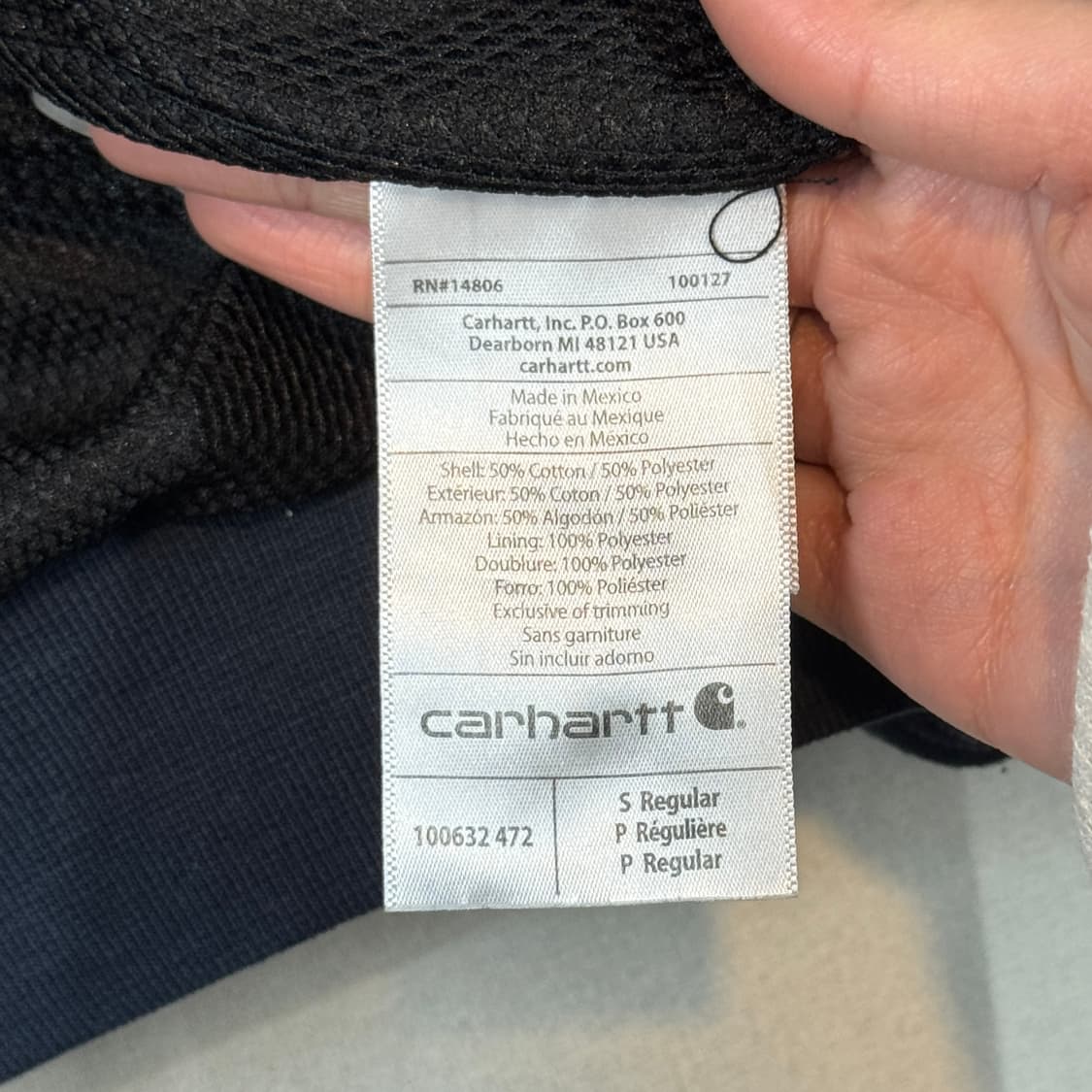 S) 칼하트 레인디펜더 워크웨어 써멀 후드집업 네이비 상품이미지9