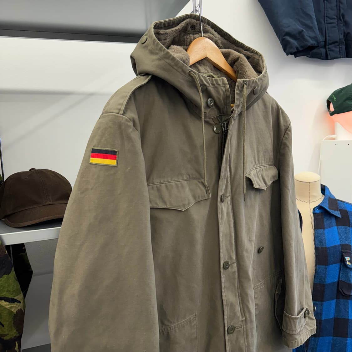 80s 빈티지 독일군 올리브 모즈 코트 (L)   상품이미지3