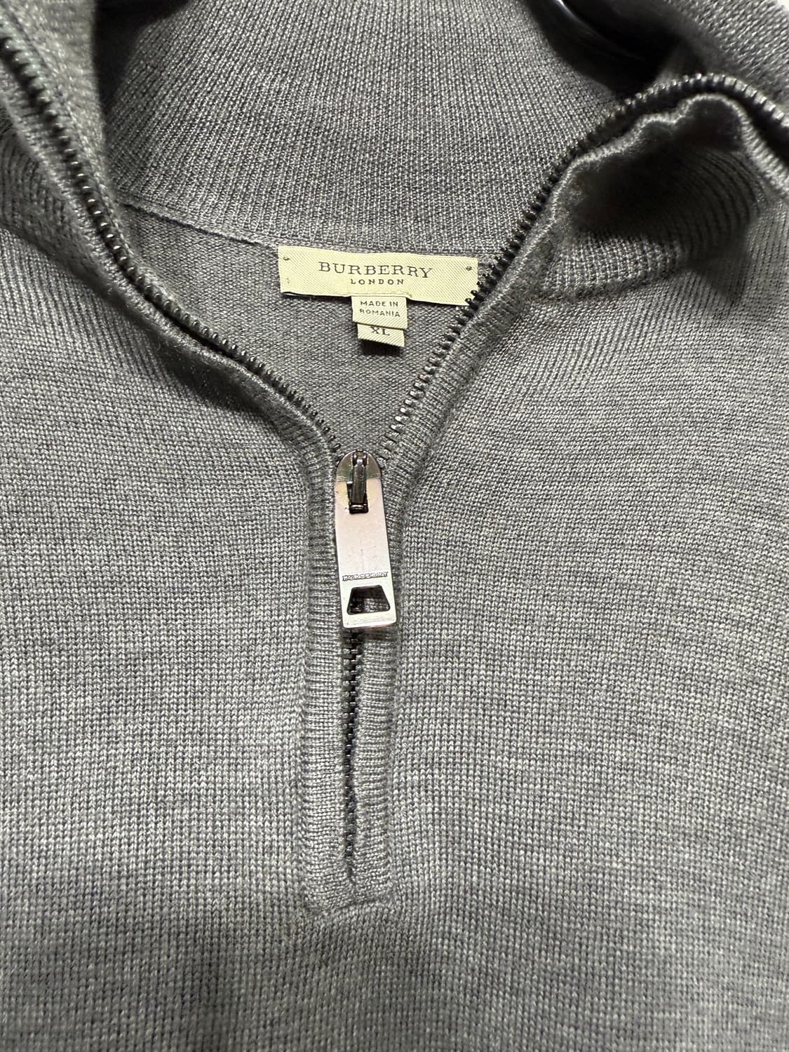 버버리 정품 반집업 메리노울 니트 하프집업 XL 상품이미지3