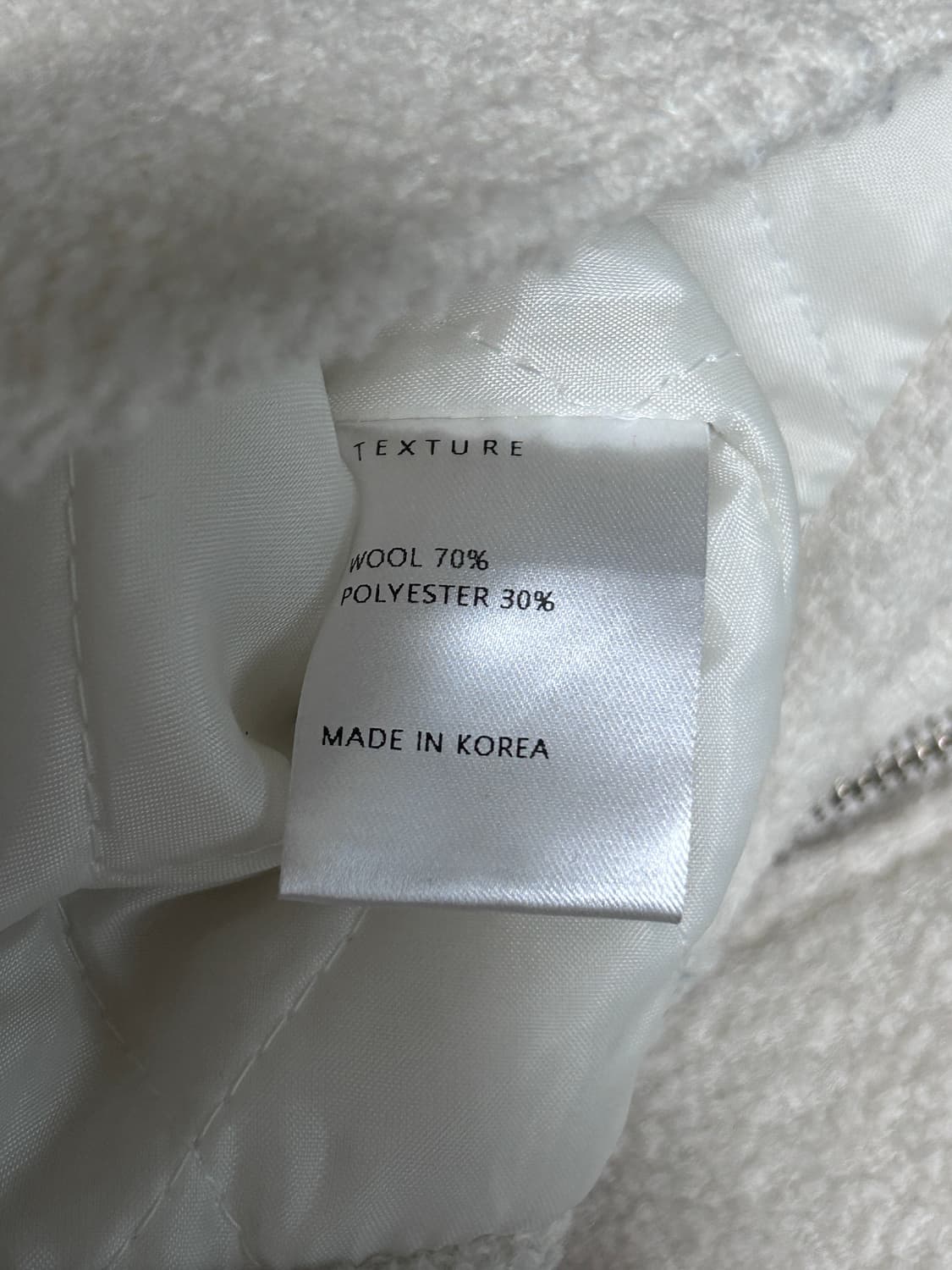 아이보리 스탠드카라 부클 울자켓 (누빔O) 상품이미지5