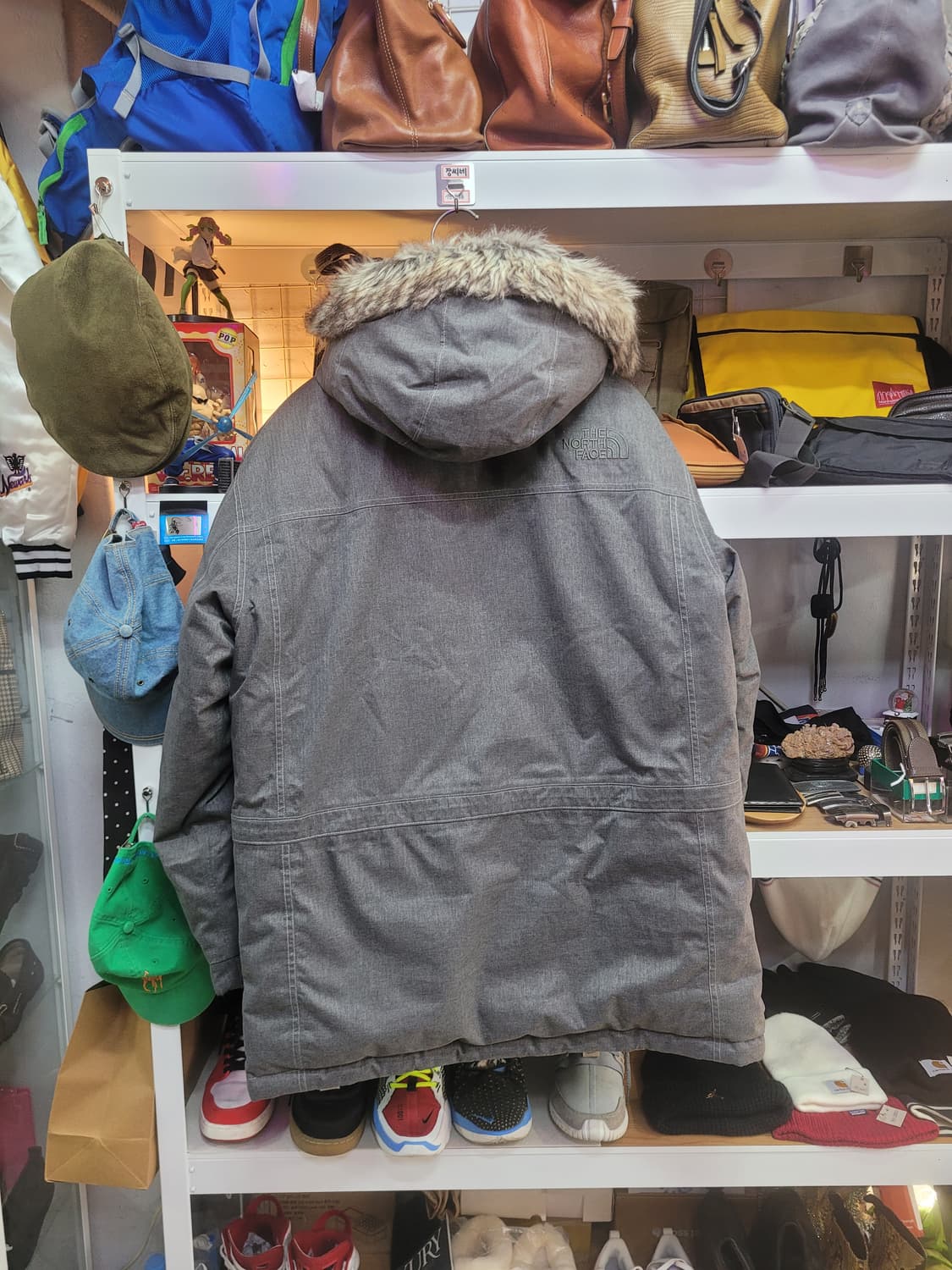 노스페이스 NSJ1DG52 후드 거위털 패딩 그레이 (후드 분리형) 상품이미지2