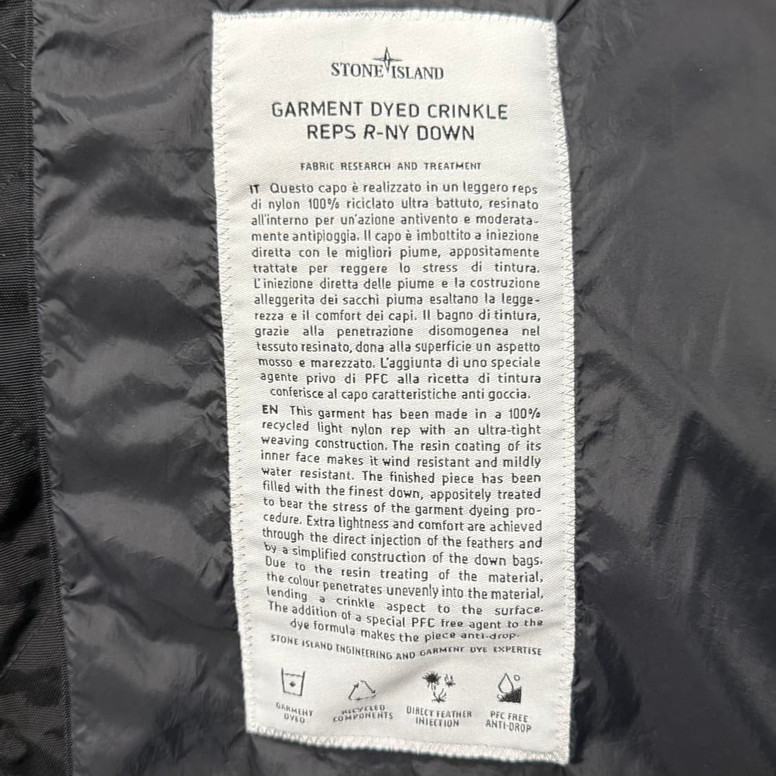 [S+급/2XL] 24FW 스톤아일랜드 크링클랩스 후드 패딩 블랙 상품이미지9