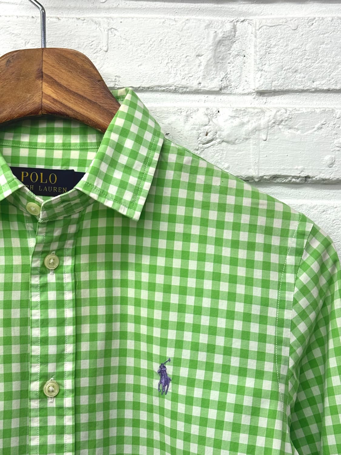폴로 그린 체크 셔츠 상품이미지4