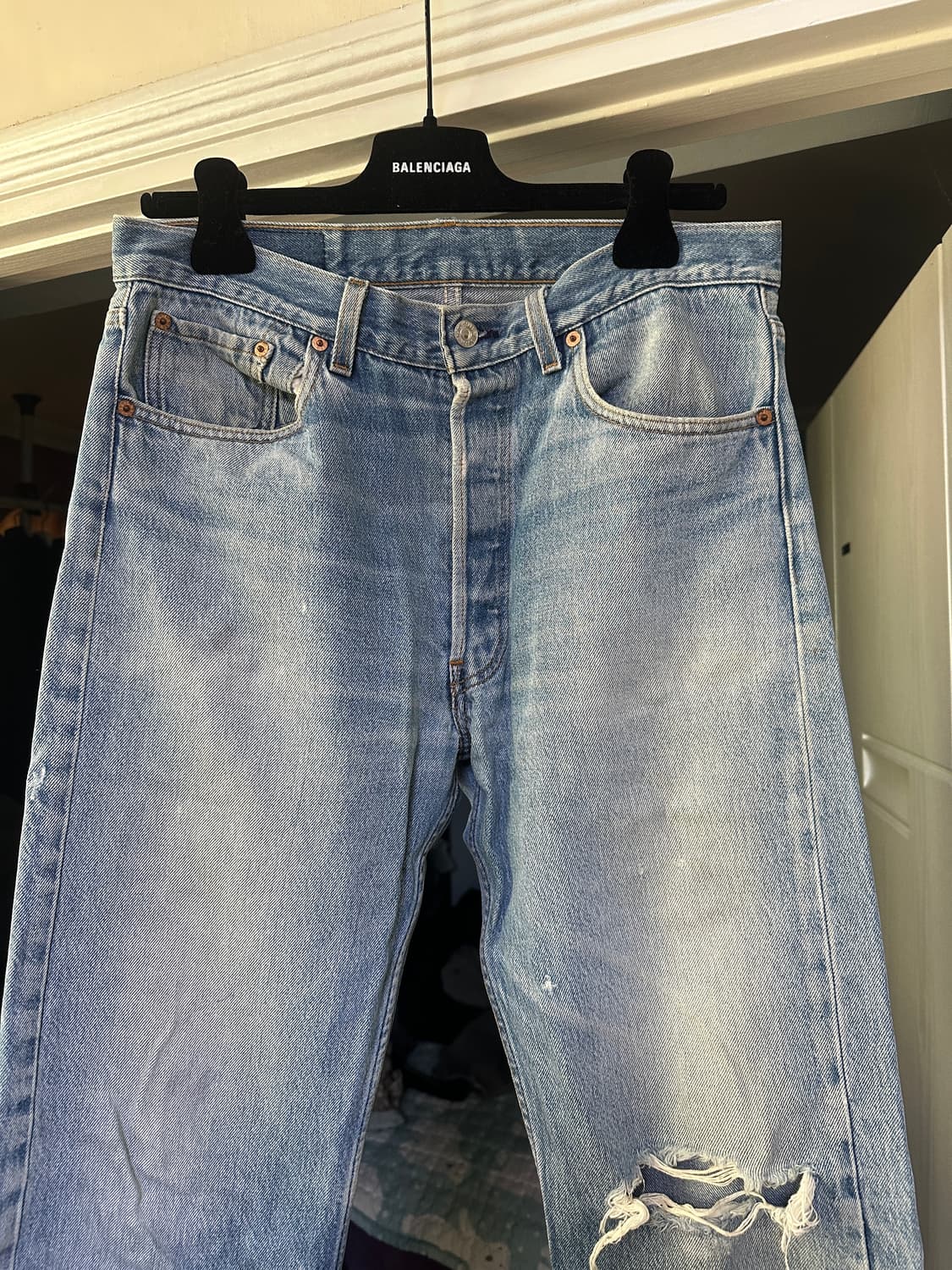 [35x33] 90s 리바이스 501xx 연청 데님 팬츠 상품이미지2