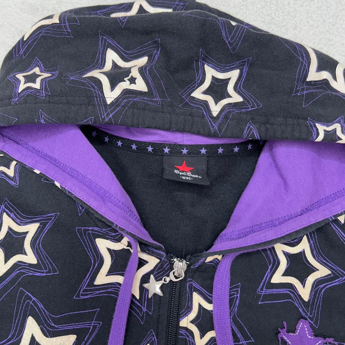 Vintage black star point hood zip-up 상품이미지5